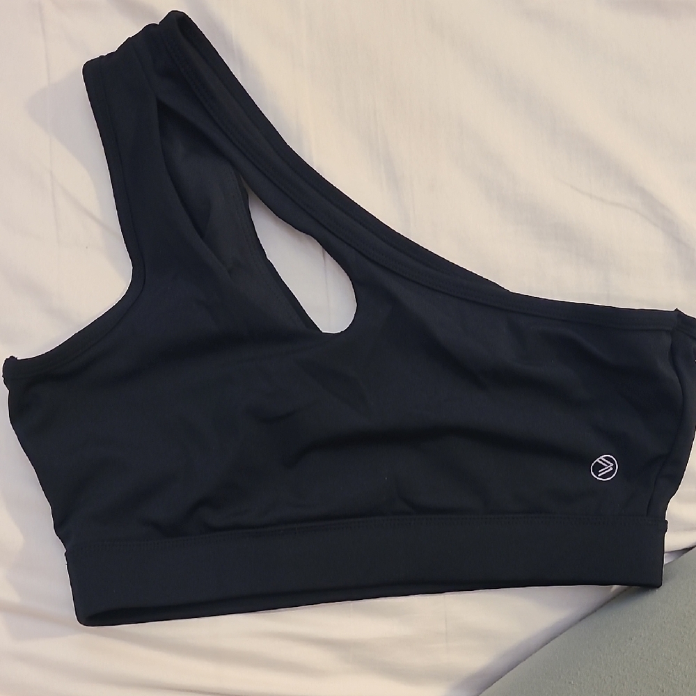 Women's Black Asymmetrical Sports Bra
